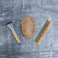 Conjunto de escova de cabelo de bambu para viagem